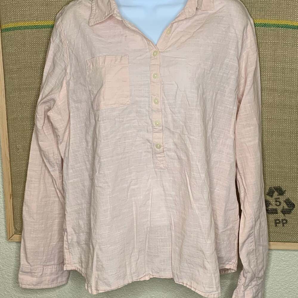 Aventura Clothing Devon Popover Top Organic Cotton Gauze in Deep Sea Coral
